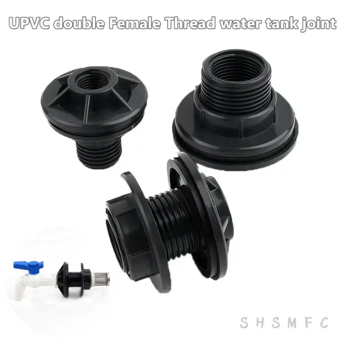 Joints de réservoir d'eau à Double filetage femelle UPVC 1/2, 3/4, 1 pouce, accessoires d'irrigation