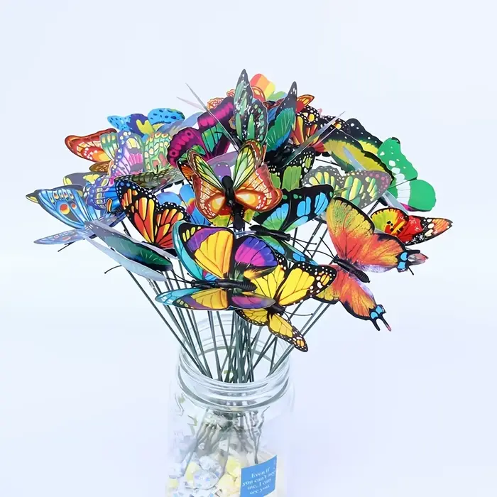 Piquets papillon colorés 10 pièces, décor de papillon artificiel 3D, décor de jardin et de Patio, mo
