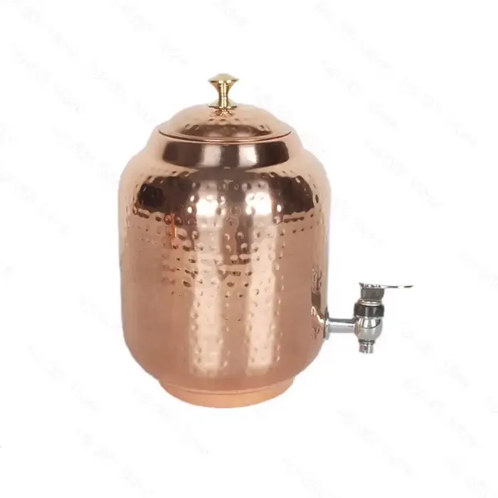 Pot à eau en cuivre pur avec un volume de 4,8 L / 10,5 L, conteneurs à boissons de grande capacité