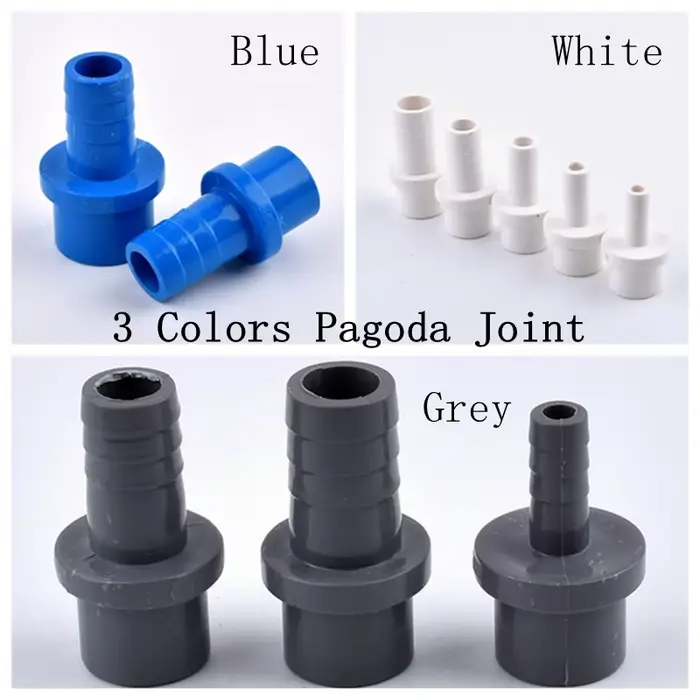 Connecteur de tuyau en PVC, raccords d'irrigation de jardin, Tube dur, Joint pagode en plastique, 20