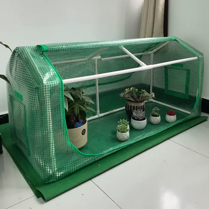 Serre en PVC/PE résistant au froid à boîtier complet pour le jardinage domestique, Protection haute 