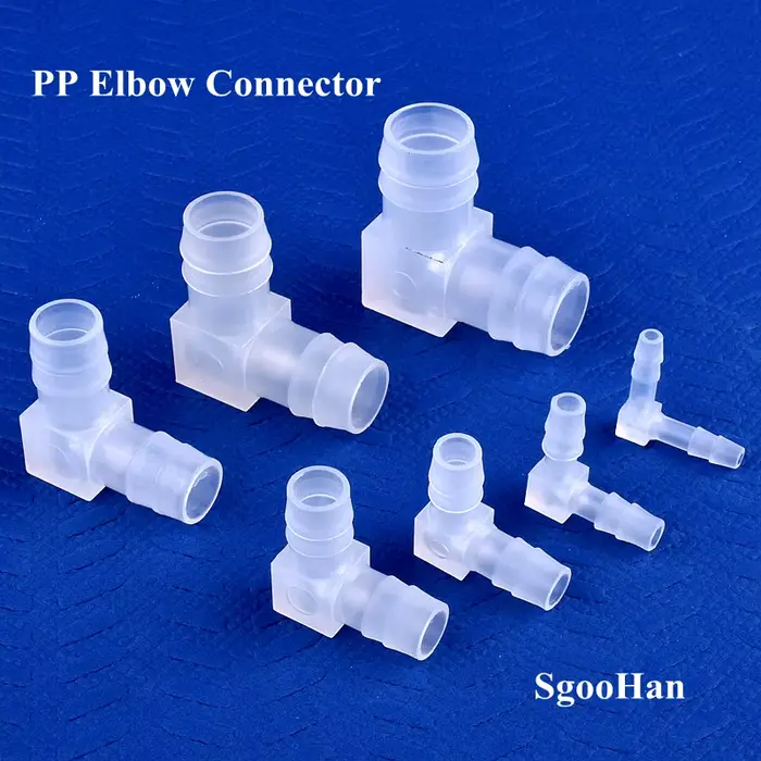 Connecteurs coudés en PP, 5 à 200 pièces, 4 à 20mm, raccords de réservoir d'aquarium, pompe à Air, a