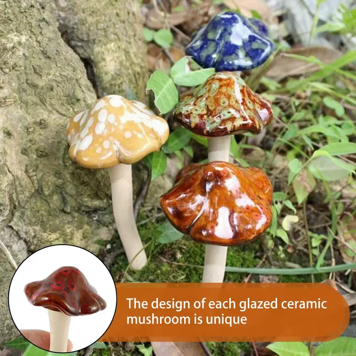 Statues de Toadstool, mélange de couleurs, ornements de jardin, sculptures de champignons miniatures