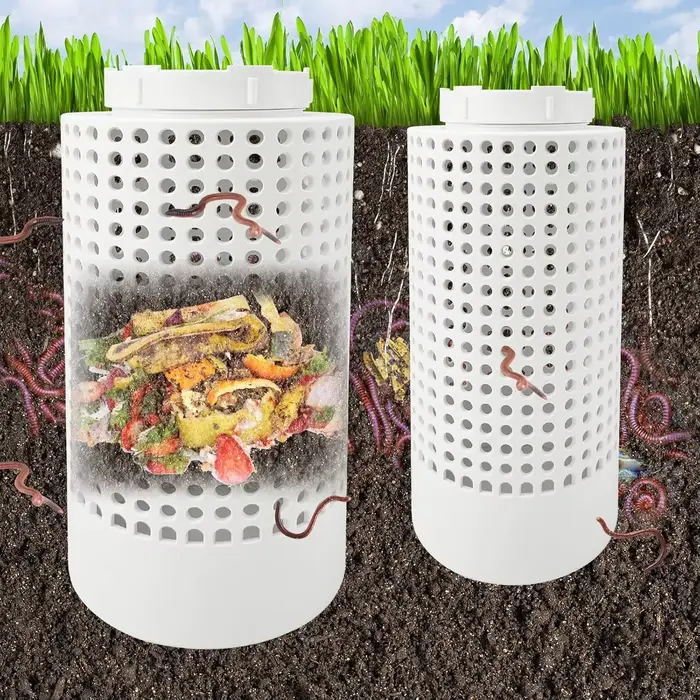 Bac à compost extérieur, kit de bac à compost de ferme de ver souterrain pour lits de fleurs surélevés à la maison