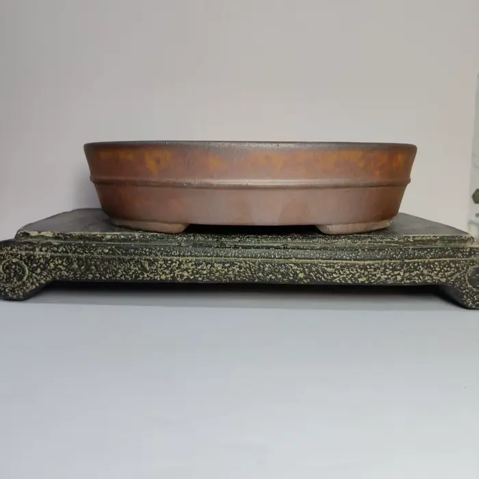 Pot de bonsaï non émaillé Yixing au bois de forme ovale