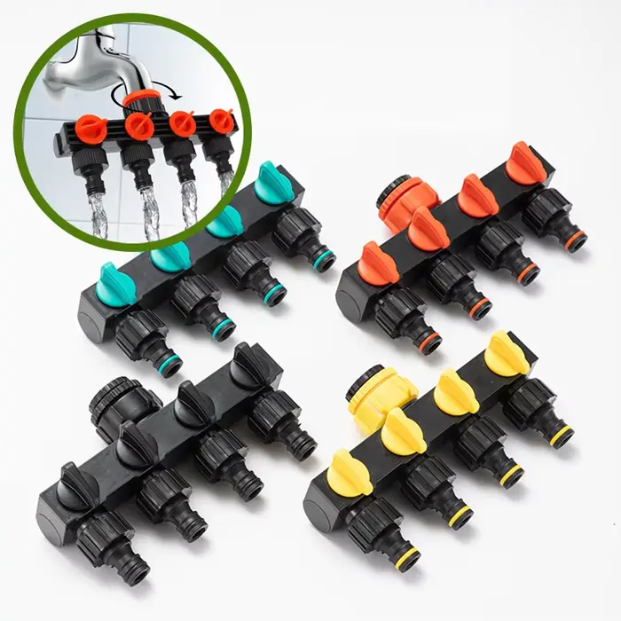 Connecteur de robinet, accessoires de jardin, distributeur d'eau, fournitures d'arrosage à 4 voies, 