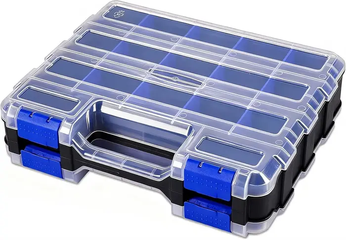 Boîte de rangement pour outils, grande boîte de rangement pour pièces, 34 compartiments, organisateu