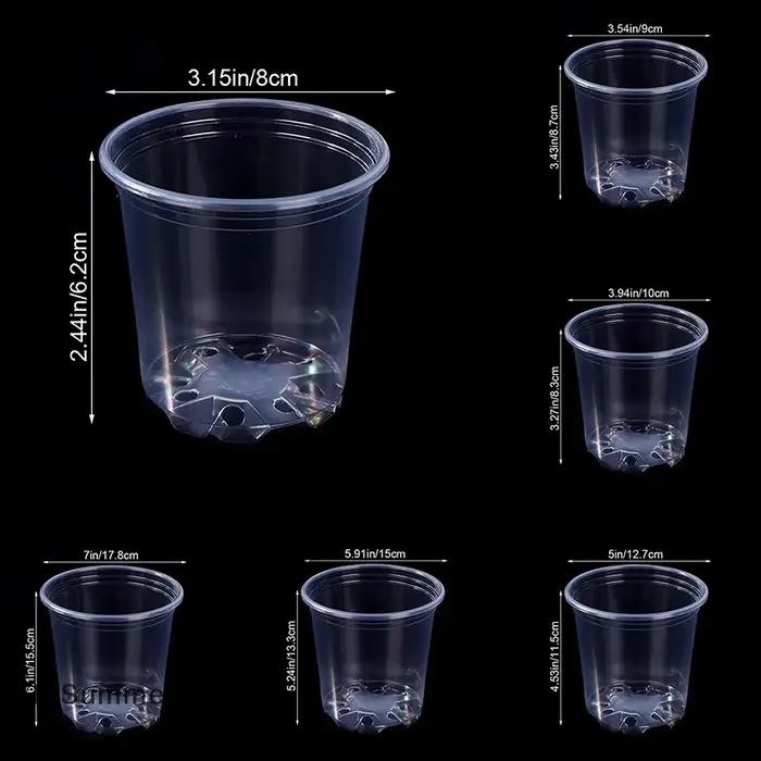 Pot de fleurs en plastique Transparent