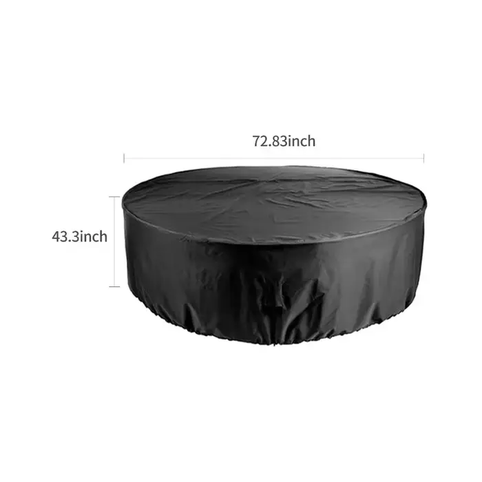Housse anti-poussière pour table ronde de jardin avec corde de serrage, adaptée aux petites tables rondes de jardin pour toutes les saisons