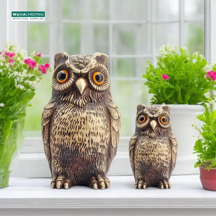 Décor de jardin réaliste hibou Statue épouvantail faux oiseau épouvantail pelouse jardin cour maison