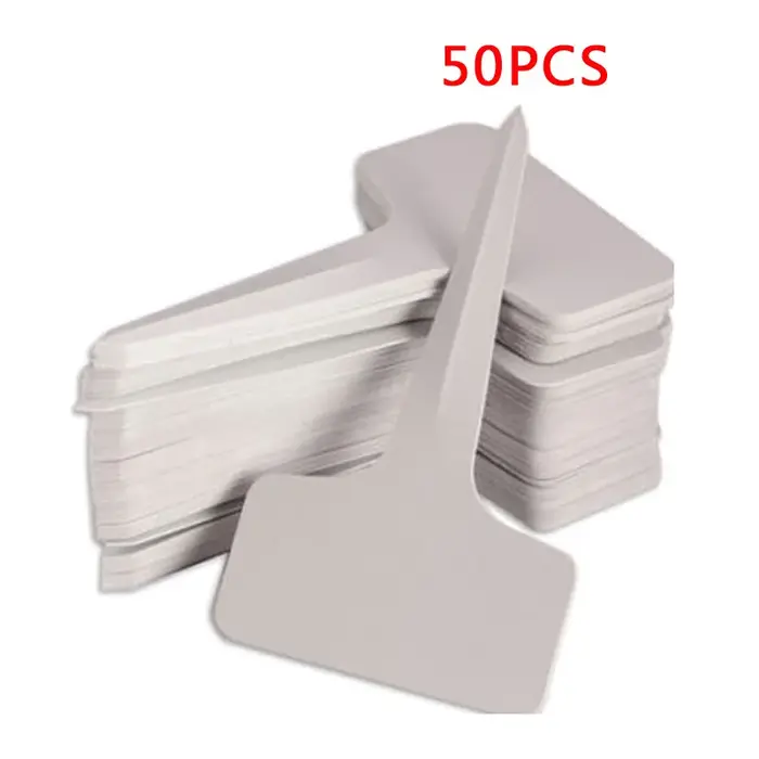 Étiquettes de type T en plastique PVC blanc pour plantes, marqueurs pour pépinière, jardin, plateau 