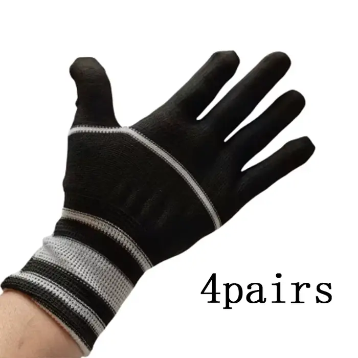 4 paires de gants de jardinage respirants, élastiques, sans poussière, tricotés, antidérapants, gant