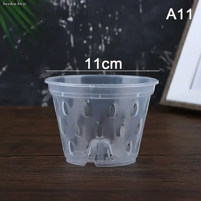 Pot de fleurs transparent avec trous, jardinière de jardin, pots de proximité, paniers d'orchidées,
