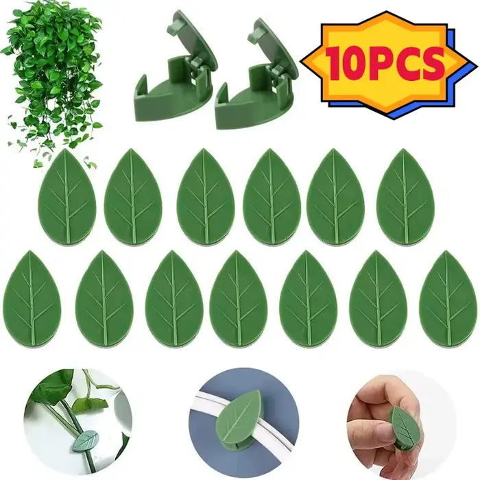 Porte-plante en forme de feuille, 10 pièces, plante verte, mur d'escalade, crochets collants, fixate