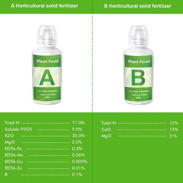 Nouveau engrais AB deux parties ensemble hydroponique plante de jardin alimentaire