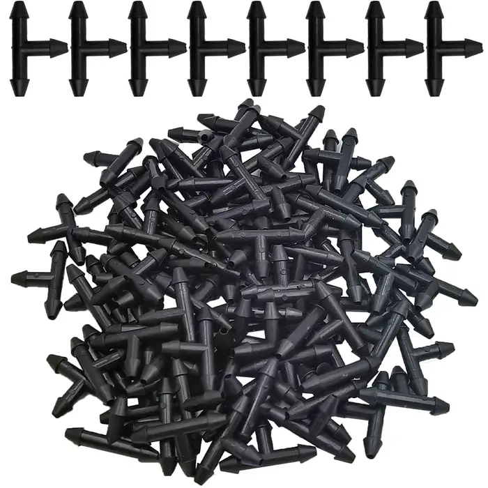 Oasis 50 pièces connecteur en t à 3 voies barbelé en plastique pour tube de 3/5mm raccords de tuyau 