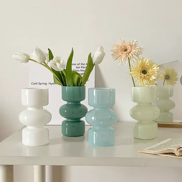 Ins-Vase à fleurs hydroponique en verre