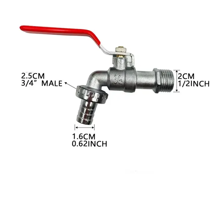 Robinet d'irrigation de jardin en laiton 1/2 pouce pour réservoir IBC, vanne de sortie unique, acces
