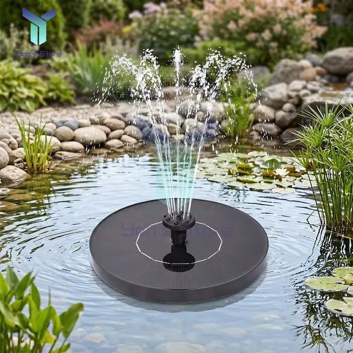 Fontaine à cascade miniature solaire pour piscine