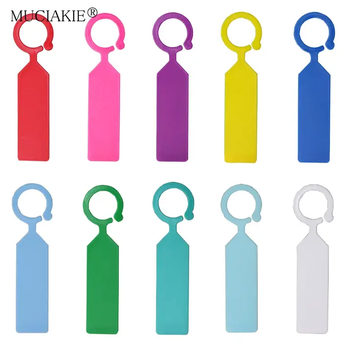 Étiquettes suspendues en plastique avec anneau de 10 couleurs, pour plantes de jardin, marqueurs de 