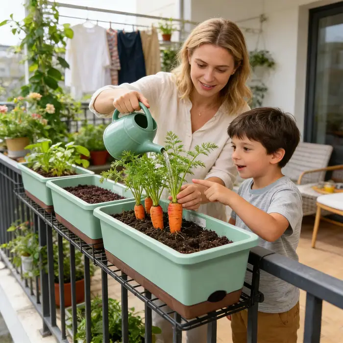 Pot de fleurs auto-arrosant pour légumes, avec base, trou de drainage et corde absorbante, pots rect