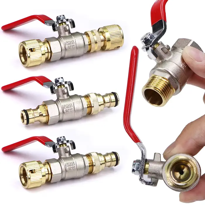 Adaptateur de tuyau à boule en laiton, connecteur rapide pour tube d'arrosage, rallonge de couplage,