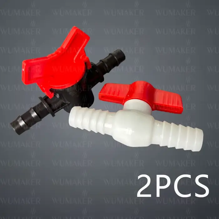 Robinet à bille barbelé en ligne avec connecteur de tuyau, vanne à bille en plastique, interrupteur 