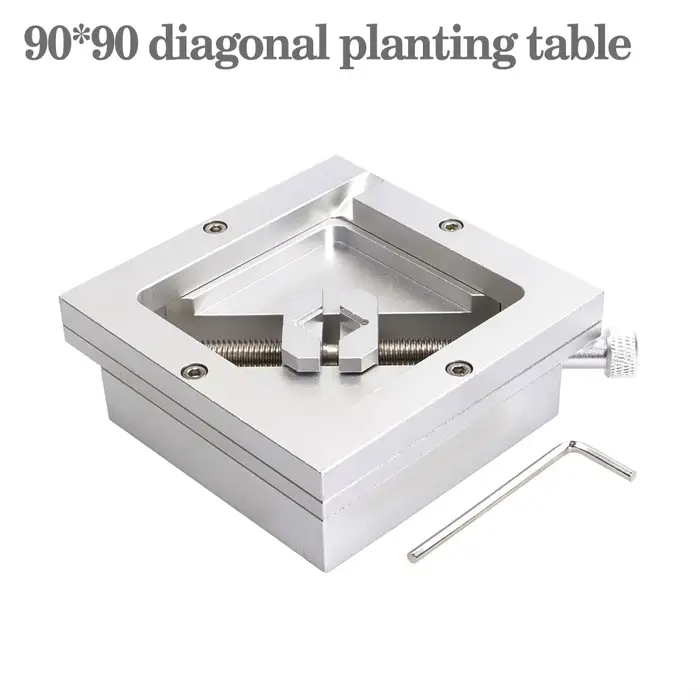 Table de plantation de boules argentées de 90mm, support de modèle en maille d'acier BGA, fixation F