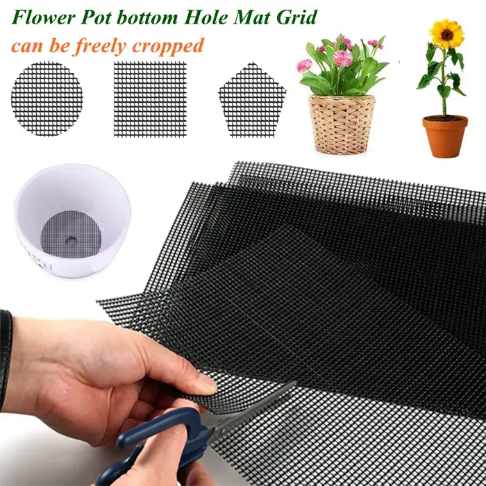 5/10 pièces 20x30cm Pot de fleur trou maille Pad bonsaï fond grille tapis maille prévenir la perte d