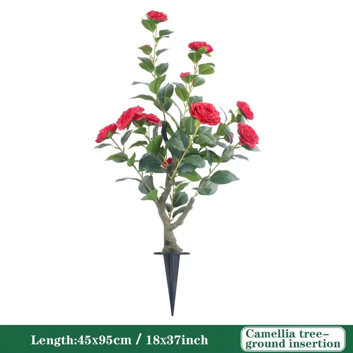 Arbre topiaire Camélia de 85 cm avec pot/support, plante artificielle réaliste, fausse plante d'inté