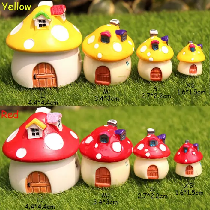 Mini maison de champignons Miniature en résine