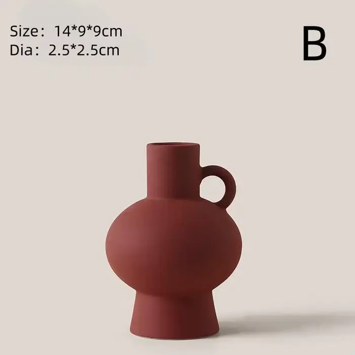 Vase creux circulaire, pot de fleur de beignets en céramique, accessoires de décoration de la maison