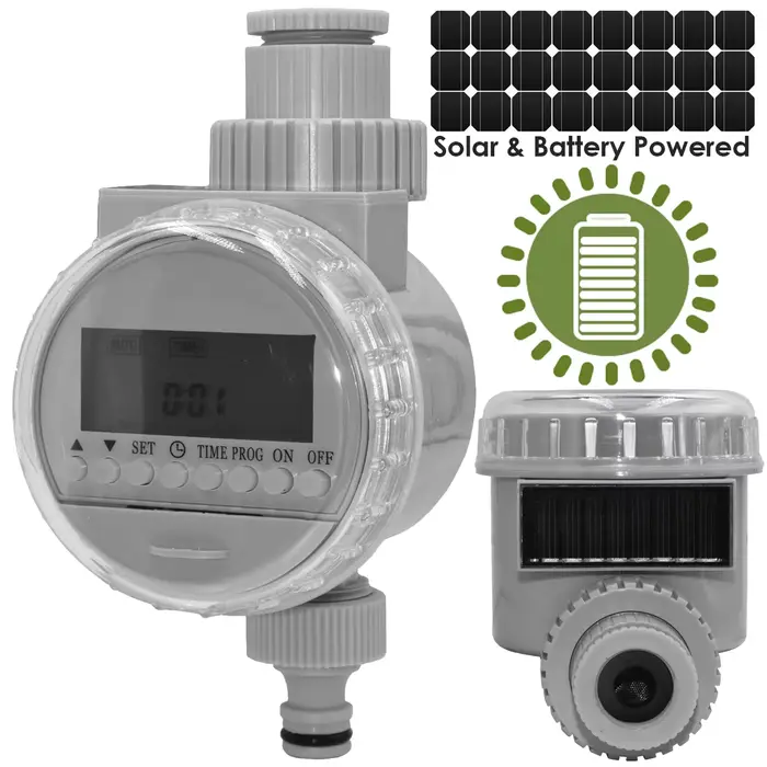 Minuterie solaire et batterie 62, contrôleur d'électrovanne d'irrigation, étanche, économie d'énergi