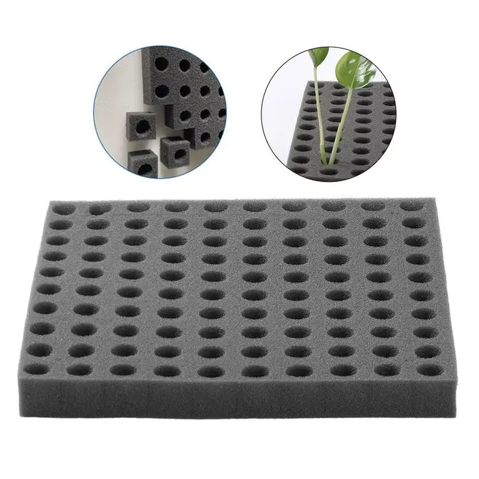 Éponge de semis hydroponique noire sans sol, clonage de pots de jardin, collier de pépinière, semis,