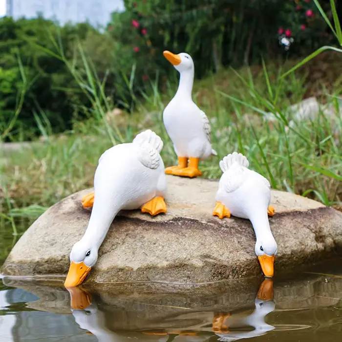 Statues de canard, ornement de paysage, modèle de Simulation d'animaux de ferme, jouet, poulet, cana