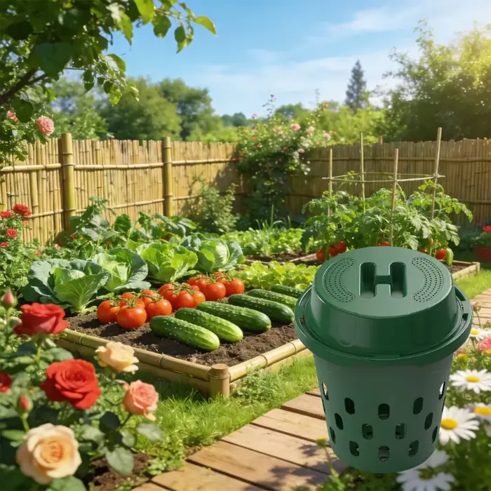 Conteneur compostage en plastique sûr pour manipulation des déchets organiques dans les jardins les 
