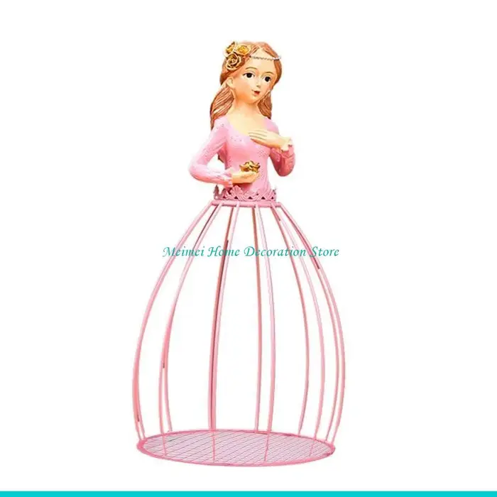 H7BF – Pot fleurs en métal, conteneur plantes hydroponiques princesse, jardinière décorative, orneme