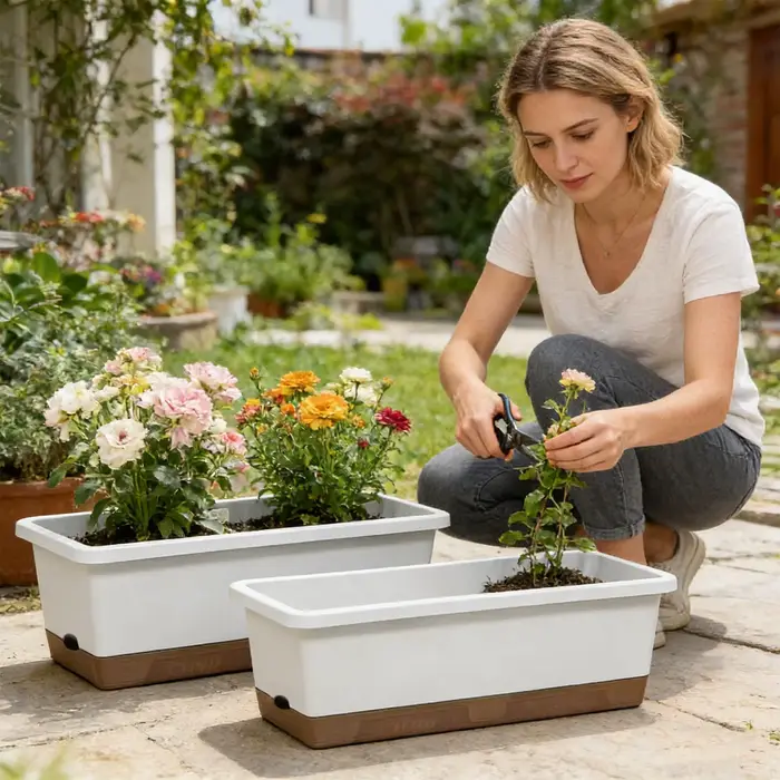 Pot de fleurs auto-arrosant pour légumes