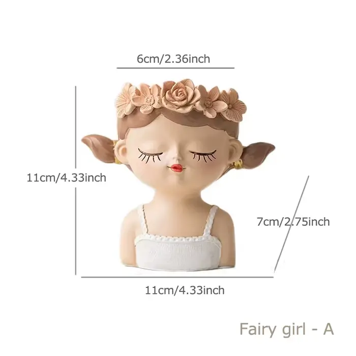 Pot de fleur de fille mignonne pour plantes succulentes, jardinières décoratives, Pots de jardin de 