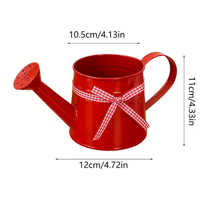 Petite Arrosoir 1L avec Tête de Pulvérisation et Ruban Gingham – Arrosoirs Modernes pour Plantes, Id