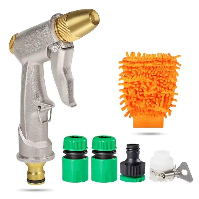 Pulvérisateur d'eau de jardin en métal à haute pression, Jet de tuyau d'eau, pistolets de lavage de 