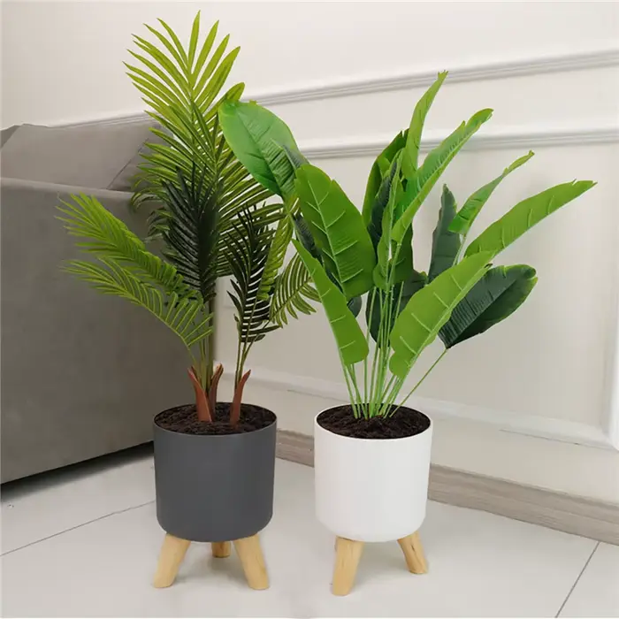 Pots de plantes modernes avec support de pieds en bois, chambre à coucher, salon, sol, pot de fleur 