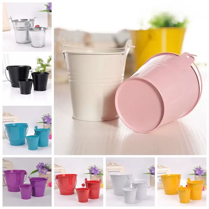 Pot de fleur en fer blanc