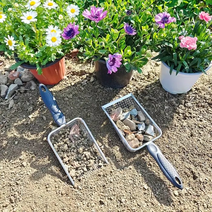 2 pièces de filtres à terre pour jardinage, adaptés au sable, aux pierres, au sol et au compost - Tr