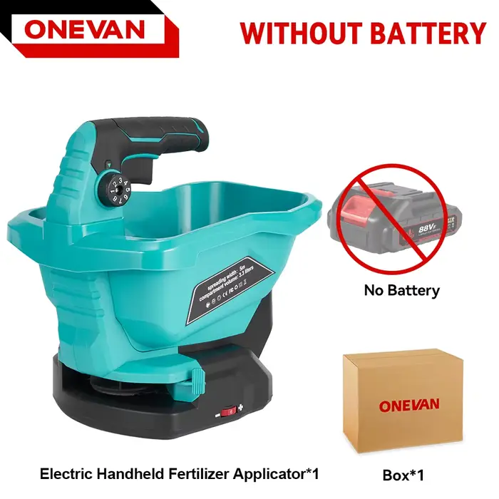 ONEVAN Épandeur d'engrais électrique 6 vitesses épandeur sans fil 140 °   Outils électriques de jard