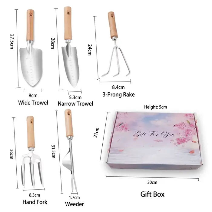 Ensemble d'outils de jardinage, kit de soin des plantes à domicile 5 pièces avec truelle, désherbeur