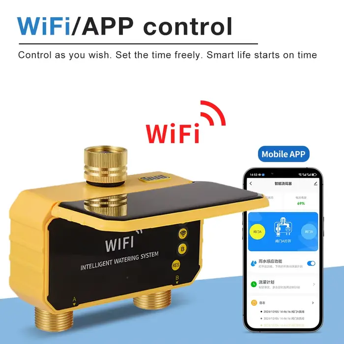 Contrôleur d'irrigation solaire WIFI intelligent avec capteur de pluie pour système d'arrosage autom