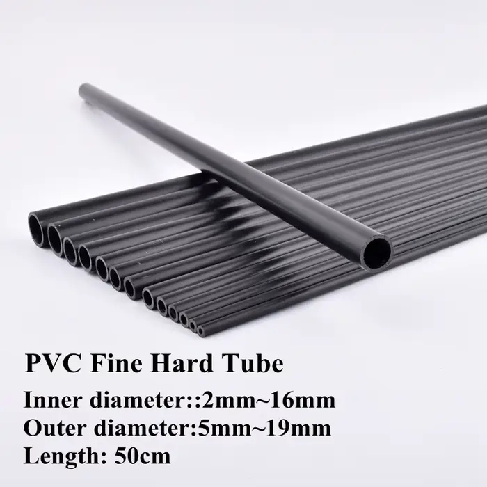 Tuyau d'eau en PVC noir ID 2mm-16mm, longueur 50cm, Tube dur creux, accessoires d'irrigation de jard