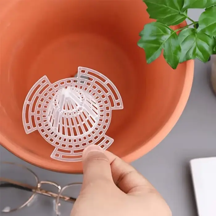 Joint de maille de fond de Pot de fleur, conception d'aile fixe, forte ténacité, améliore le Drainag