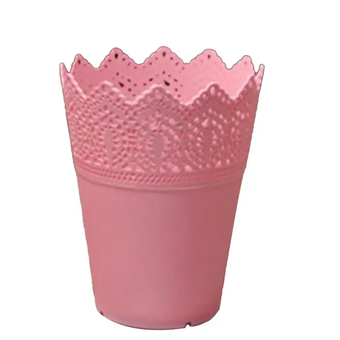 Pot de fleurs en résine PP creuse, porte-cosmétiques, Pot de fleur vert de 14cm, panier de jardin en